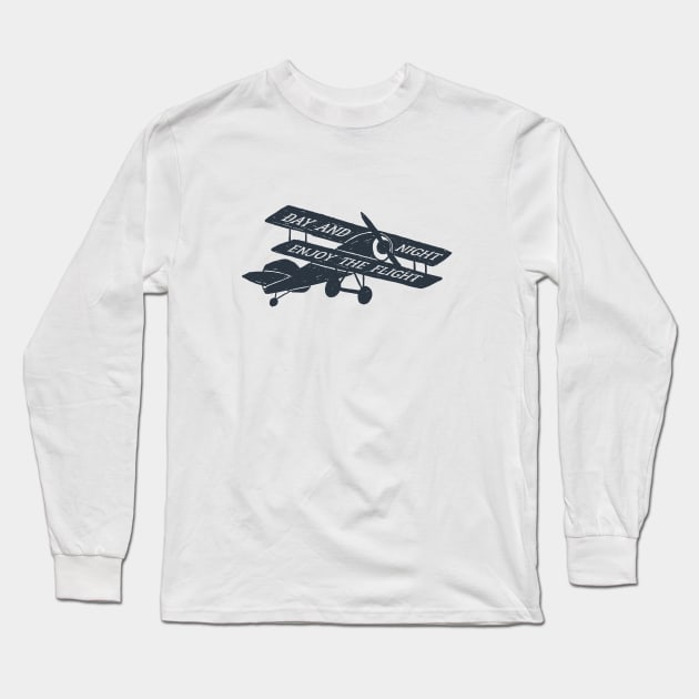 Day And Night Enjoy The Flight Long Sleeve T-Shirt by SlothAstronaut